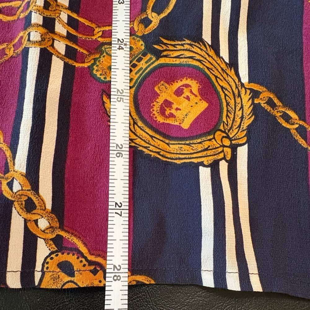 WinterSilks Burgundy Striped 100% Silk Blouse Women’s size 8 - Picture 12 of 12